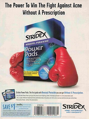 #ad 2007 Stridex Power Pads Acne Boxing Ad Y2K Vtg Print Ad 8X11 #82022 $6.24