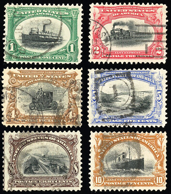 #ad US Stamps # 294 9 Pan American Used F VF Set Scott Value $119.00 $39.50