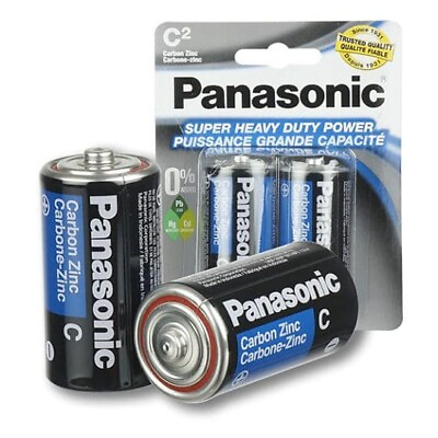 #ad 4 Panasonic C Super Heavy Duty Carbon Zinc Battery 2pks x 2 = 4 Expires 2 27 $6.65
