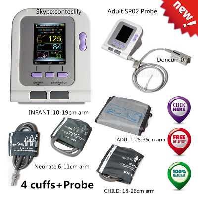 #ad Digital automatic blood pressure monitor4Cuffs spo2 probe FDA approved home use $84.99