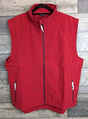 #ad James amp; Nicholson Softshell Vest Gilet Body Warmer Mens Size XXL Red Sleeveless GBP 45.99