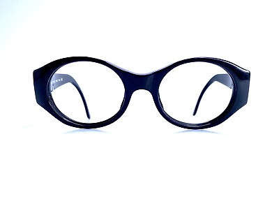 #ad VTG Giorgio Armani Round Black Thick Glasses Italy GA 939 020 48 16 125 $175.00