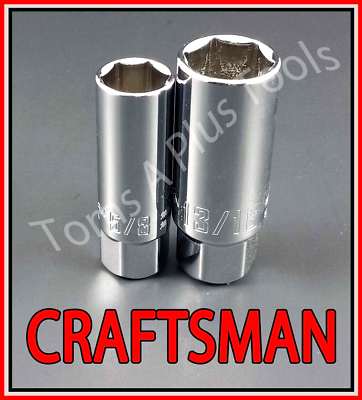 #ad CRAFTSMAN HAND TOOLS 2pc 3 8 spark plug ratchet wrench socket set 5 8 13 16 $7.22