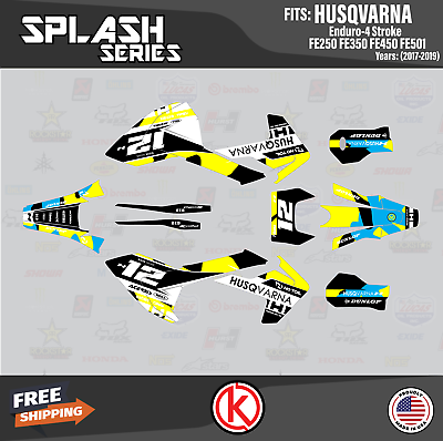 #ad Graphics Kit for Husqvarna FE250 FE350 FE450 FE501 2017 2019 Splash Yellow $164.99