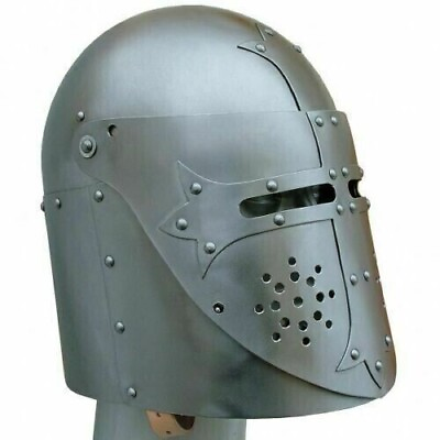 #ad Medieval Armor Steel Helmet Knight Tournament Close Halloween Helmet $126.98