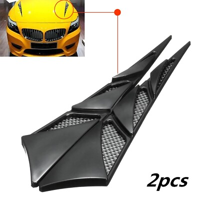 #ad Car Decorative Air Flow Intake Scoop Bonnet Simulation Vent Cover Hood Sticker $13.00