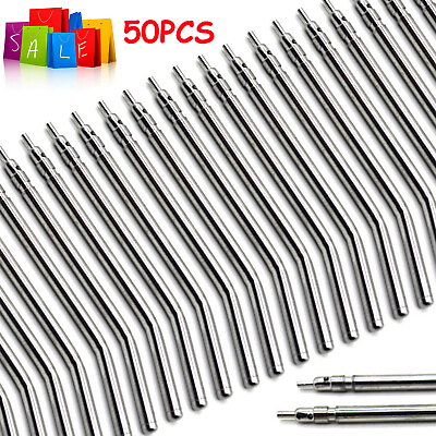 #ad 50 x Dental Air Water Spray Triple Syringe Metal Autoclavable Nozzles Tips Tubes $21.99