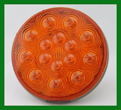 #ad Maxxima Amber 4quot; Round Grommet Mount Stop Turn Park Light 15 LED Truck Trailer $31.50