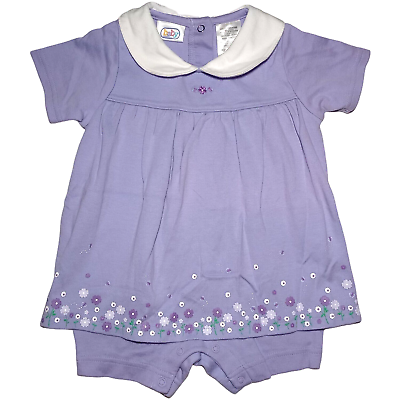#ad Vtg Baby Connection 1pc Girl 18 Mos Purple Dress Outfit Flowers Butterflies $23.00