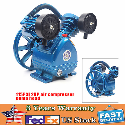 #ad #ad V Style 2HP Air Compressor Pump Twin Cylinder 2 Piston Head Single Stage $139.65