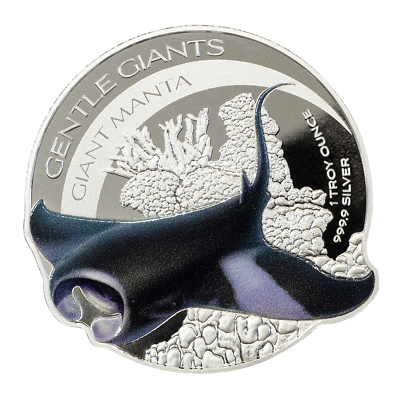 #ad 2023 Solomon Islands Gentle Giants Manta Ray 1 oz Silver Coin 2500 Mintage $66.95