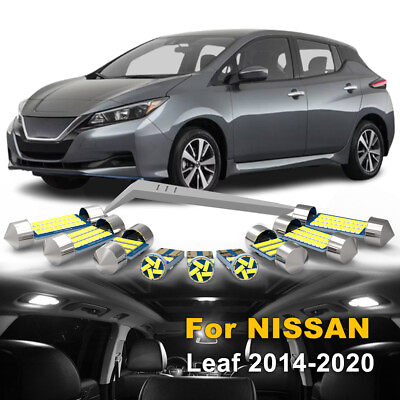 #ad 6pcs Interior LED Light Bulbs License plate For Nissan leaf 2014 2020 4 Color $11.98