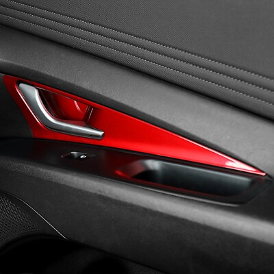 #ad Red Inner Door Handle Bowl Cover Trim For Hyundai Elantra 2021 24 Accessories $43.36