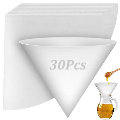 #ad 30Pcs Fryer Oil Filter Cone Filters Non Woven Funnel Filter Kitchen Cooking Oil $15.18