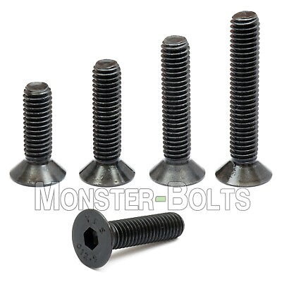 #ad M6 Flat Head Socket Cap Screws 12.9 Steel w Black Oxide DIN 7991 1.0 Coarse $6.15