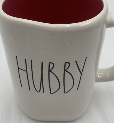 #ad Rae Dunn Hubby Coffee Mugs Artisan Collection by Magenta Red Inside Large $9.87
