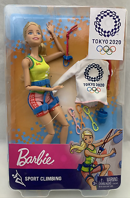 #ad Barbie Tokyo 2020 Olympics Games Sport Climber Doll with Gold Medal and Jacket $50.00