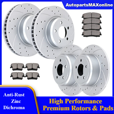 #ad Front Rear Drilled Slotted Brake Rotors and Pads for V6 Dodge Charger Challenger $306.03