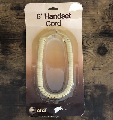 #ad ATamp;T 6#x27; Vintage Handset Telephone Cord Ivory Color By Genuine Bell $6.95