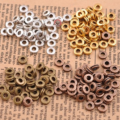 #ad 100Pcs Tibetan Silver Charms DIY Spacer Beads For Jewelry Findings 6MM US C $4.19