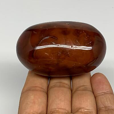 #ad 168.9g 2.7quot;x1.7quot;x1.6quot; Red Carnelian Palm Stone Gem Crystal Polished B28393 $10.50