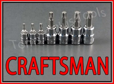 CRAFTSMAN HAND TOOLS 7pc 1 4 3 8 dr Torx Star bit ratchet wrench socket set $16.14