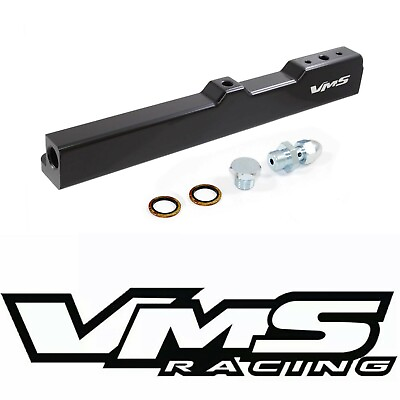 #ad VMS RACING BLACK FUEL RAIL FOR HONDA CIVIC CRX DELSOL D SERIES ONLY $69.95