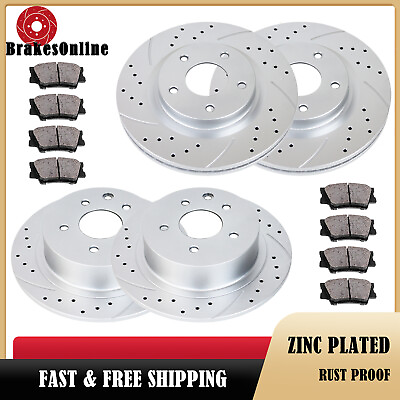 #ad Front Rear Brake Rotors Pads for 2014 19 Nissan Altima Sedan Drilled Slotted Kit $110.99