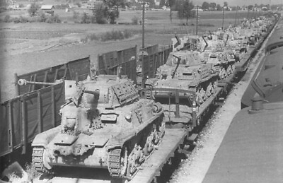 #ad WW2 WWII Photo World War Two German Tanks on Train Germany Armor $6.49