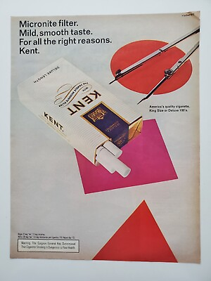 #ad Kent Cigarettes King Deluxe 100s Micronite Filter Caliper 1972 Vintage Print Ad $9.99