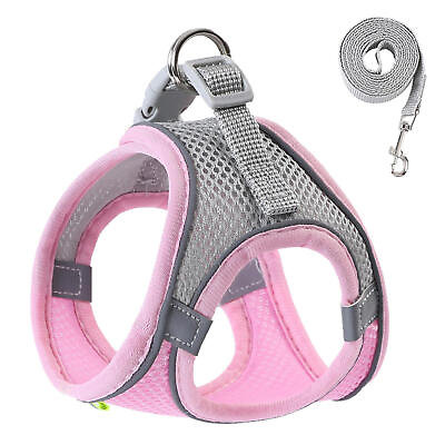 #ad #ad Pet Dog Vest Harness Reflective Breathable Pet Harness with Strap PINK $8.58