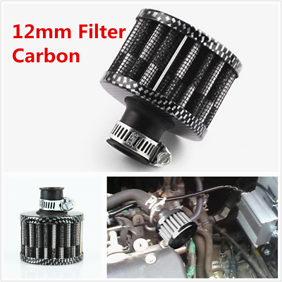 #ad 12mm Black Inlet Round Crank Case Engine Breather Air Filter Motor Bike $6.59