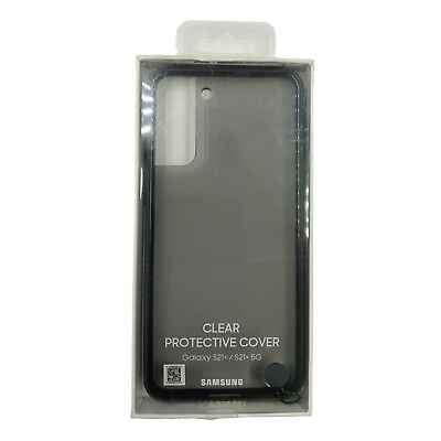 #ad Samsung Clear Protective Cover Case for Galaxy S21 Black $11.90