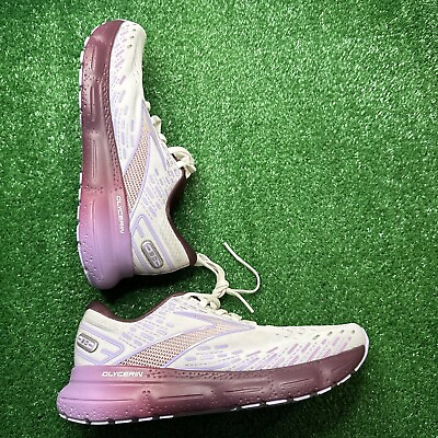 #ad Brooks Glycerin 20 Women#x27;s Size 9 B Med ‘white orchid lavender’ Running Shoes $77.00