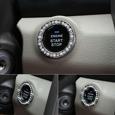#ad 5X Set Car Bling Decorative Accessories Switch Button Start Diamond Decor Ring $8.99