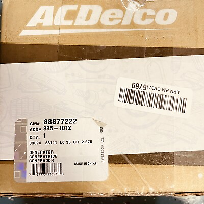 #ad 335 1012 AC Delco Alternator New for Chevy 105 Amp AMP Chevrolet Camaro Firebird $95.80