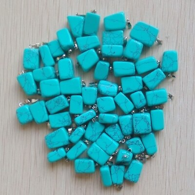 #ad Fashion Irregular Turquoise Stone 50pcs Pendants Beads DIY Jewelry Making $17.09
