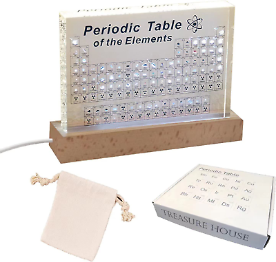 #ad Periodic Table with Real Elements Inside Large Size 8.3 X 5.5 X 1.1 Inches Peri $165.99