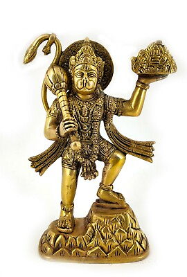 #ad Whitewhale Large Hanuman Brass Idol Hindu God of Strength Statue Idol Home Decor $97.50