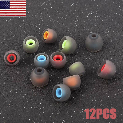 #ad 12 x REPLACEMENT EARPHONE HEADPHONE SPARE IN EAR TIPS EARBUDS GELS RUBBER MIXED $1.73