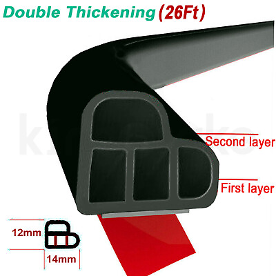 #ad 26Ft L shape Rubber Seal Car Truck Door Window Trim Hollow Weather Strip 8M US $8.99