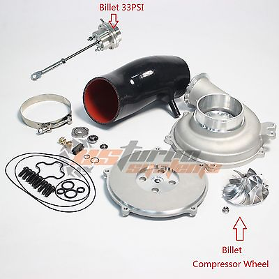 #ad Ford Powerstroke 7.3L GTP38 4#x27;#x27; Compressor Cover Kit Billet Wheel 33PSI Actuator $409.00