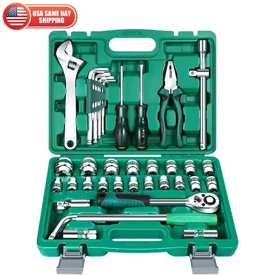 #ad 40piece Household Tools Kit Small Basic Home Tool Set With Plastic Toolbox Great $29.99