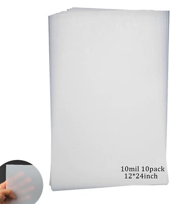 #ad 10 Sheets 10 mil Mylar Sheet 12 x 24 inch Milky Translucent Plastic Blank Ste... $21.73