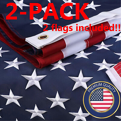 #ad 2X US USA American Flag 2x3 Luxury Embroidered United States Flag Outdoor $9.99