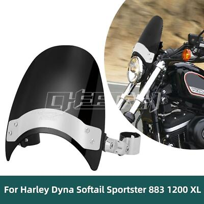 #ad Motorcycle Windshield Windscreen For Harley Sportster XL883 XL1200 Dyna Softail $51.99