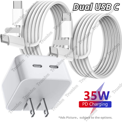 #ad For iPad Pro Air Samsung Android 35W USB C Fast Charger Adapter PD Type C Cable $13.85