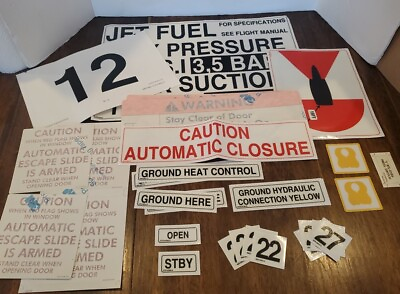 #ad Aviation Airplane Aircraft Placard Sticker Mixed Lot of 29 *Rare Find* $49.99