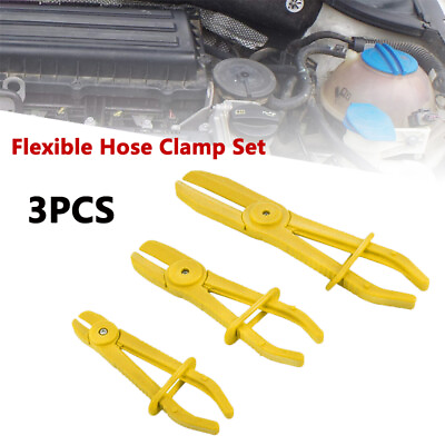 #ad 3Pcs Fuel Water Brake Line Pipe Pinch Off Pliers Flexible Hose Clamp Kit Plastic $10.99