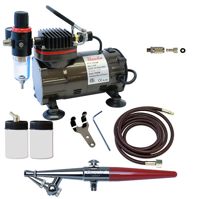 Paasche Airbrush System w H 1AS Airbrush DA300R Compressor amp; Quick Connect $194.00